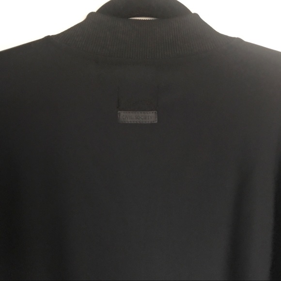 Civil Society Zip Up Bomber Track Jacket Men’s XL Black Gray Contemporary - Picture 9 of 13